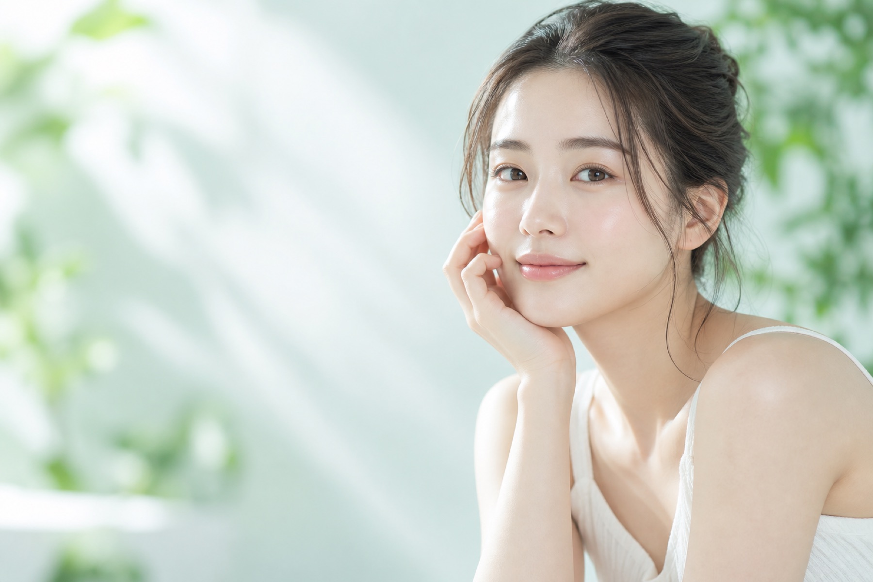 自然な肌の女性を写した韓国スキンケアのイメージ